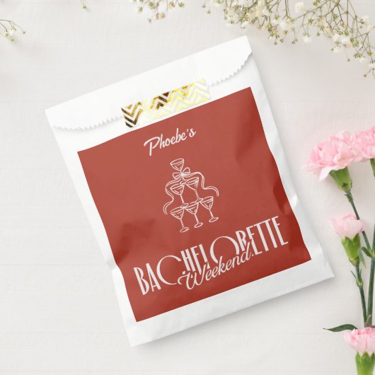 Rode vrijgezellenfeest wijnglazen Doodle Bedankzakje (Gezegeld)