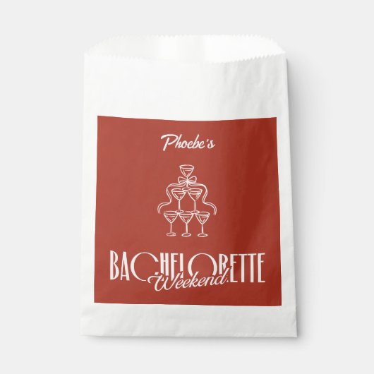 Rode vrijgezellenfeest wijnglazen Doodle Bedankzakje (Voorkant)