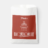 Rode vrijgezellenweekend wijnglazen Doodle Bedankzakje (Voorkant)