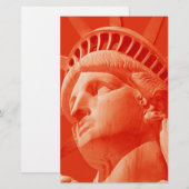 Rode Vrijheidsbeeld Briefpapier (Voorkant / Achterkant)