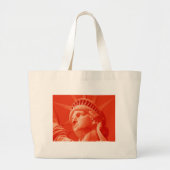 Rode Vrijheidsbeeld Grote Tote Bag (Voorkant)