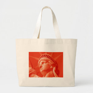 Rode Vrijheidsbeeld Grote Tote Bag