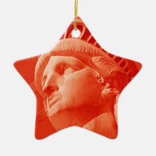 Rode Vrijheidsbeeld Keramisch Ornament