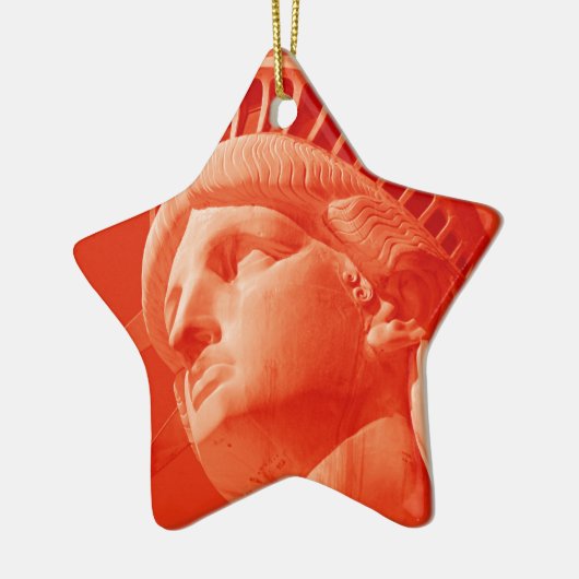 Rode Vrijheidsbeeld Keramisch Ornament (Links)