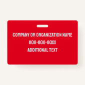 Rode Vrijwilliger met Aangepaste Logo ID Badge (Achterkant)