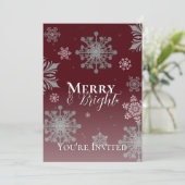 Rode Vrolijk en Helder Sneeuwvlokken Kerstfeest Kaart (Staand voorkant)