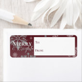 Rode Vrolijk en Heldere Sneeuwvlokken Naar en Van Etiket (Insitu)