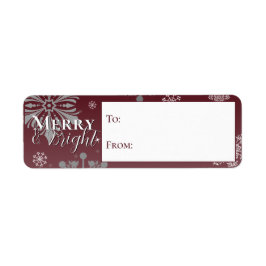 Rode Vrolijk en Heldere Sneeuwvlokken Naar en Van Etiket