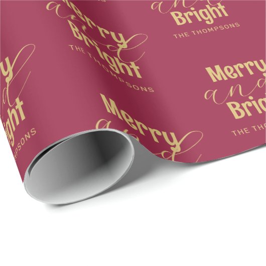 Rode Vrolijke en Heldere Kerstmis Cadeaupapier (Rol Hoek)