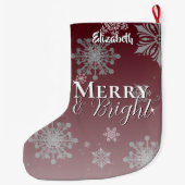 Rode Vrolijke en Heldere Sneeuwvlokken Grote Kerstsok (Achterkant)