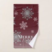 Rode Vrolijke en Heldere Sneeuwvlokken Kerstmis Bad Handdoek (Handdoek)