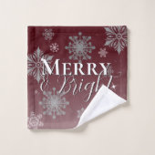 Rode Vrolijke en Heldere Sneeuwvlokken Kerstmis Bad Handdoek (Wasdoekje)