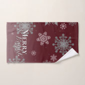 Rode Vrolijke en Heldere Sneeuwvlokken Kerstmis Bad Handdoek (Handdoek)