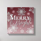 Rode Vrolijke en Heldere Sneeuwvlokken Kerstmis Canvas Afdruk (Voorkant)