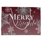 Rode Vrolijke en Heldere Sneeuwvlokken Kerstmis Groot Cadeauzakje (Achterkant)