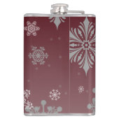 Rode Vrolijke en Heldere Sneeuwvlokken Kerstmis Heupfles (Achterkant)