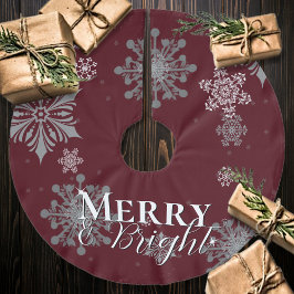 Rode Vrolijke en Heldere Sneeuwvlokken Kerstmis Kerstboom Rok