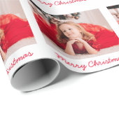 Rode vrolijke foto moderne kerst cadeaupapier (Rol Hoek)