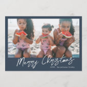 RODE VROLIJKE KERST | 9 Fotocollage | Modern Feestdagenkaart (Achterkant)