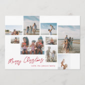 RODE VROLIJKE KERST | 9 Fotocollage | Modern Feestdagenkaart (Voorkant)