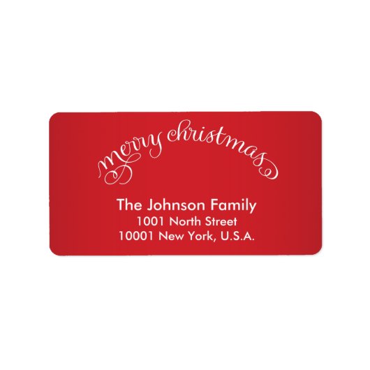 Rode vrolijke kerst Adresetiketten Etiket (Voorkant)