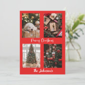 Rode vrolijke kerst gepersonaliseerde vakantie Kaa Kaart (Staand voorkant)