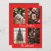 Rode vrolijke kerst gepersonaliseerde vakantie Kaa Kaart (Voorkant / Achterkant)