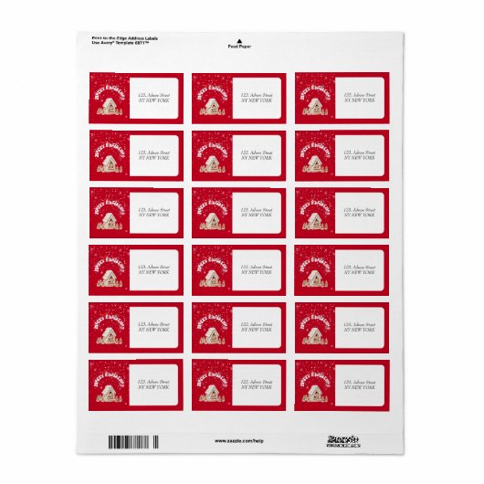 Rode vrolijke kerst graffiti Adresetiketten Etiket (Full Sheet)
