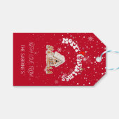 Rode vrolijke kerst graffiti cadeau Labels Cadeaulabel (Voorkant (Horizontaal))