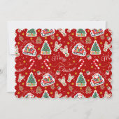 Rode vrolijke kerst HO! HO! Liggend Kaart (Achterkant)