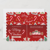 Rode vrolijke kerst HO! HO! Liggend Kaart (Voorkant)