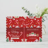 Rode vrolijke kerst HO! HO! Liggend Kaart (Staand voorkant)