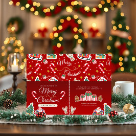 Rode vrolijke kerst HO! HO! Liggend Kaart