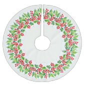 Rode vrolijke kerst Holly bessen kerstpatroon Kerstboom Rok (Voorkant)