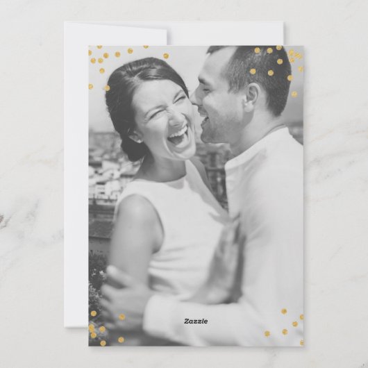 Rode vrolijke kerst met faux goud en foto feestdagenkaart (Achterkant)