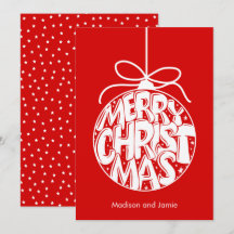 Rode Vrolijke Kerst Ornament Kerst Kaart