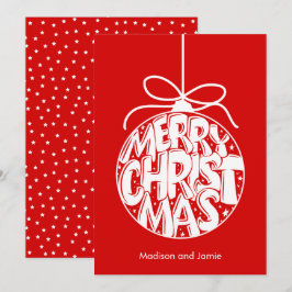 Rode Vrolijke Kerst Ornament Kerst Kaart