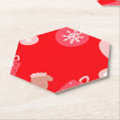 Rode vrolijke kerst Ornamenten sneeuwvlokken hands Kartonnen Onderzetters (Schuin)