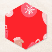 Rode vrolijke kerst Ornamenten sneeuwvlokken hands Kartonnen Onderzetters (Voorkant)