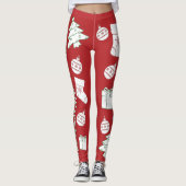 Rode vrolijke kerst Vrouwen Leggings (Voorkant)
