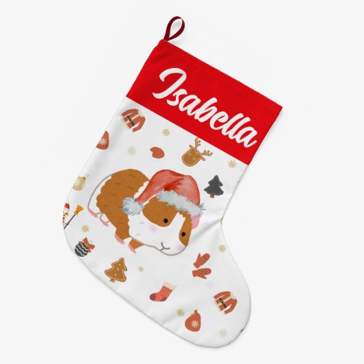 Rode Vrolijke Kersthamster Santa Holiday kinder Grote Kerstsok (Voorkant (Hangend))