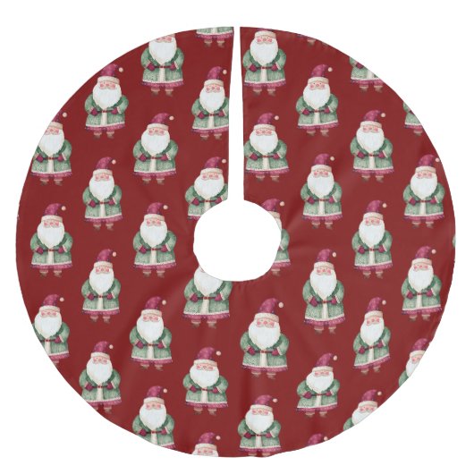 Rode vrolijke kerstman kerstboom rok (Voorkant)