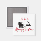 Rode Vrolijke Kerstman Sleigh en Rendier Magneet (Voorkant / Achterkant)