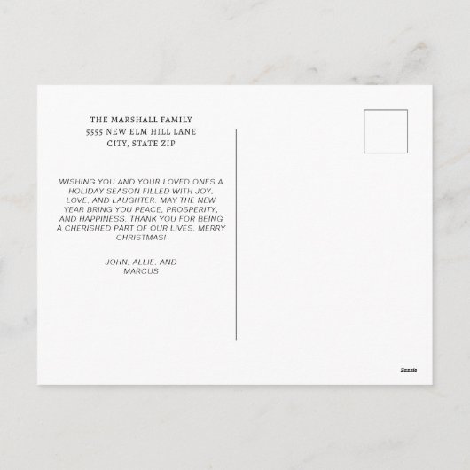 Rode Vrolijke Kerstmis 2024 Fotocollage Typografie Feestdagenkaart (Achterkant)