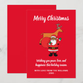Rode vrolijke kerstmis Afro-Amerikaanse kerstman Feestdagenkaart (Voorkant / Achterkant)