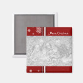 Rode Vrolijke Kerstmis Fotomagneet Magneet (Voorkant / Achterkant)