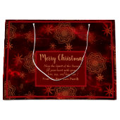 Rode Vrolijke Kerstmis Gepersonaliseerd Groot Cadeauzakje (Voorkant)