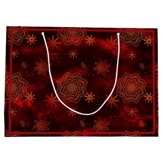 Rode Vrolijke Kerstmis Gepersonaliseerd Groot Cadeauzakje (Achterkant)