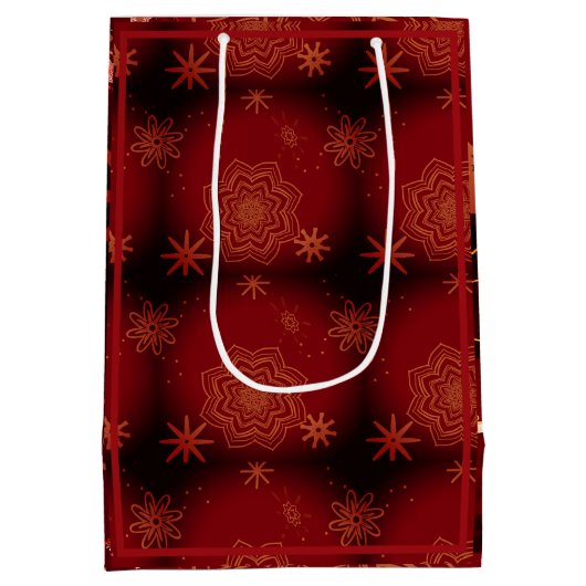 Rode Vrolijke Kerstmis Gepersonaliseerd Medium Cadeauzakje (Achterkant)