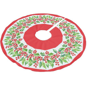 Rode Vrolijke Kerstmis Holly Berries kerstboom Rok